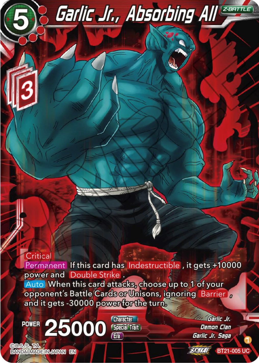Garlic Jr., Absorbing All (BT21-005) [Wild Resurgence] Parallel Foil