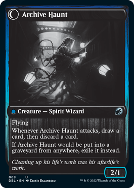 Overwhelmed Archivist // Archive Haunt (DBL-068) - Innistrad: Double Feature: (Double Faced Transform) Foil