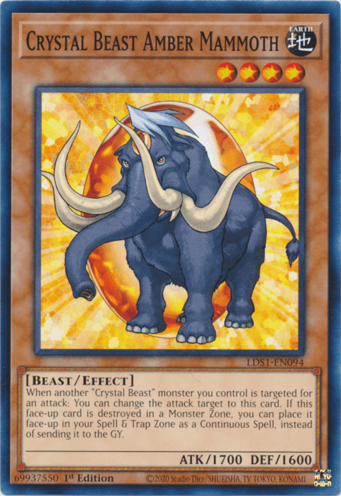 Crystal Beast Amber Mammoth [LDS1-EN094] Common - Josh's Cards