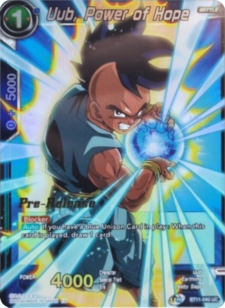 Uub, Power of Hope (BT11-040) [Vermilion Bloodline Prerelease Promos] Parallel Foil