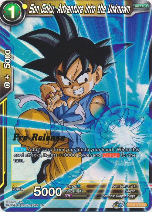 Son Goku, Adventure into the Unknown (BT10-099) [Rise of the Unison Warrior Prerelease Promos] Parallel Foil