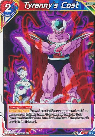 Tyranny's Cost (BT9-108) [Universal Onslaught] Parallel Foil