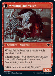 Weary Prisoner // Wrathful Jailbreaker (VOW-184) - Innistrad: Crimson Vow: (Double Faced Transform) Foil