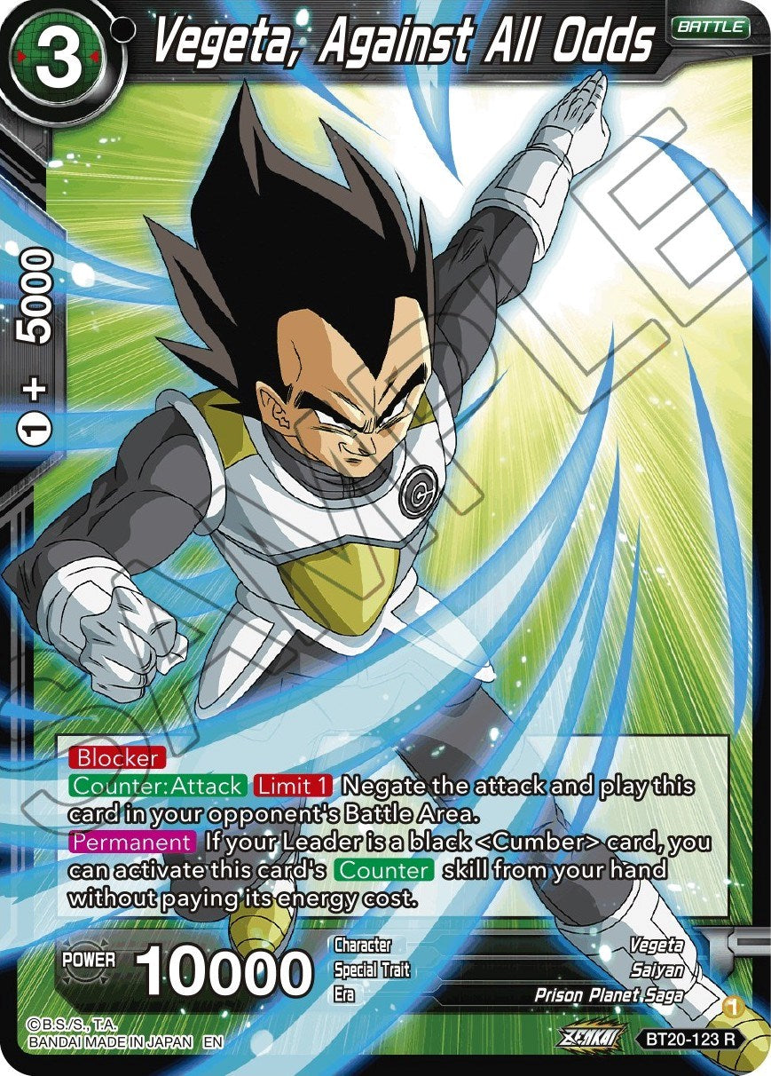 Vegeta, Against All Odds (BT20-123) [Power Absorbed] Parallel Foil