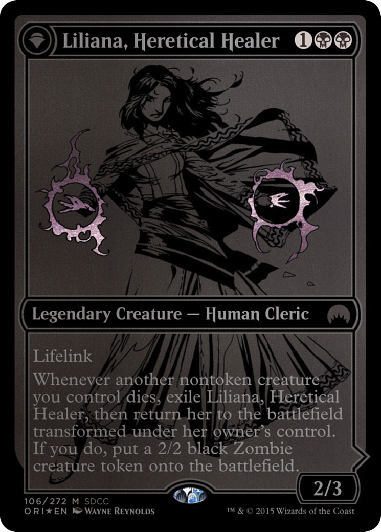 Liliana, Heretical Healer // Liliana, Defiant Necromancer (MEDIA-106) - San Diego Comic-Con 2015: (originpwdfc) Foil