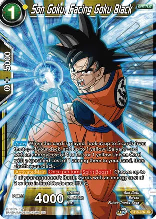 Son Goku, Facing Goku Black (BT16-076) [Realm of the Gods] Parallel Foil