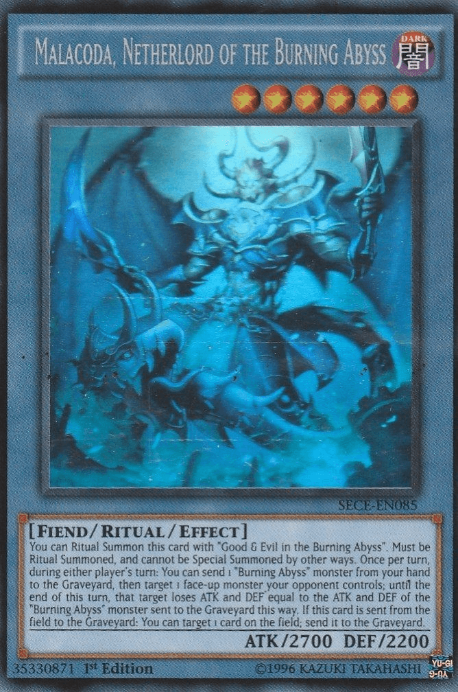 Malacoda, Netherlord of the Burning Abyss [SECE-EN085] Ghost Rare - Josh's Cards