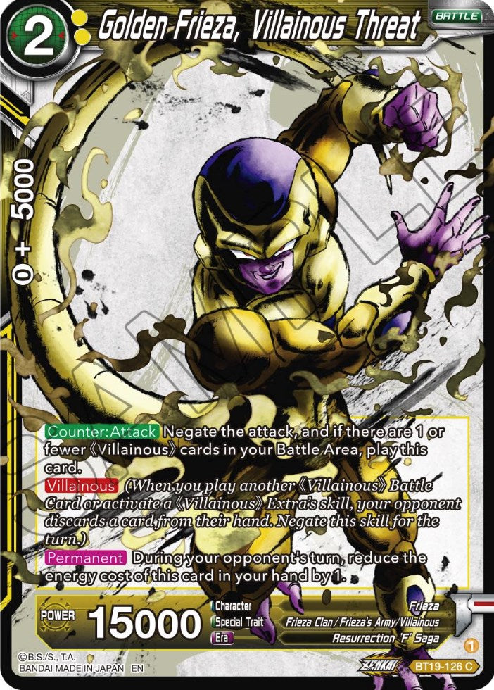Golden Frieza, Villainous Threat (BT19-126) [Fighter's Ambition] Parallel Foil