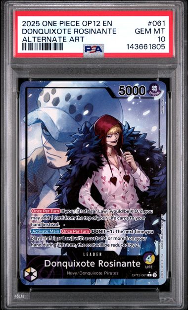 Donquixote Rosinante Alternate Art Legacy of the Master OP12-061 PSA 10