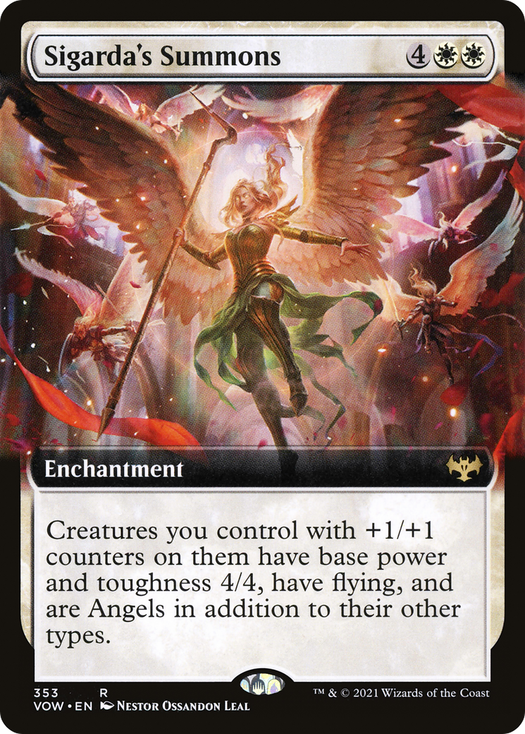 Sigarda's Summons (VOW-353) - Innistrad: Crimson Vow: (Extended Art)