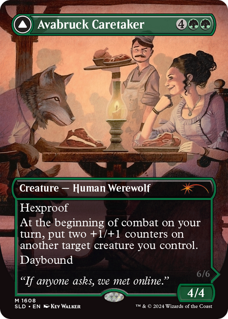 Avabruck Caretaker // Hollowhenge Huntmaster (SLD-1608) - Secret Lair Drop (Borderless) Foil