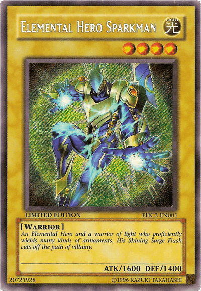 Elemental Hero Sparkman [EHC2-EN001] Secret Rare - Josh's Cards