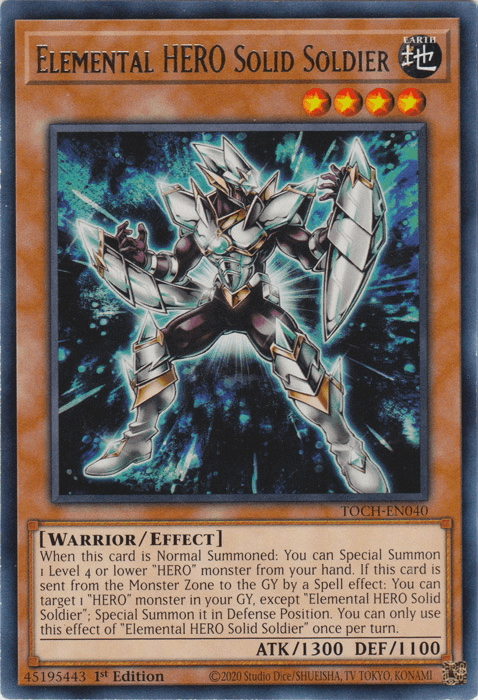 Elemental Hero Solid Soldier [TOCH-EN040] Rare - Josh's Cards