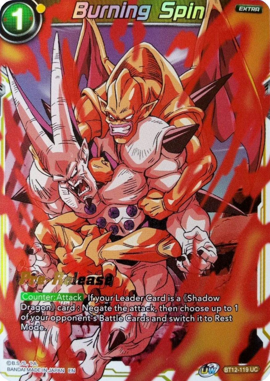 Burning Spin (BT12-119) [Vicious Rejuvenation Prerelease Promos] Parallel Foil