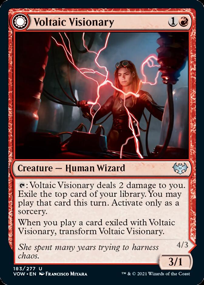 Voltaic Visionary // Volt-Charged Berserker (VOW-183) - Innistrad: Crimson Vow: (Double Faced Transform) Foil