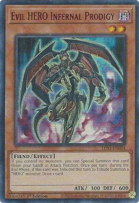 Evil HERO Infernal Prodigy (Red) [LDS3-EN024] Ultra Rare - Josh's Cards