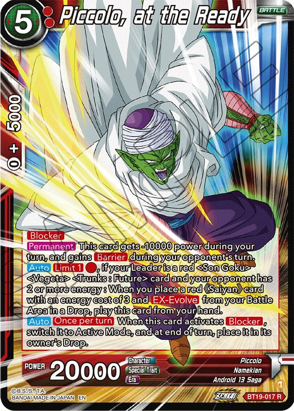 Piccolo, at the Ready (BT19-017) [Fighter's Ambition] Parallel Foil