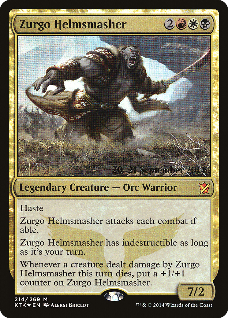 Zurgo Helmsmasher (PRE-214S) - Khans of Tarkir Promos Foil