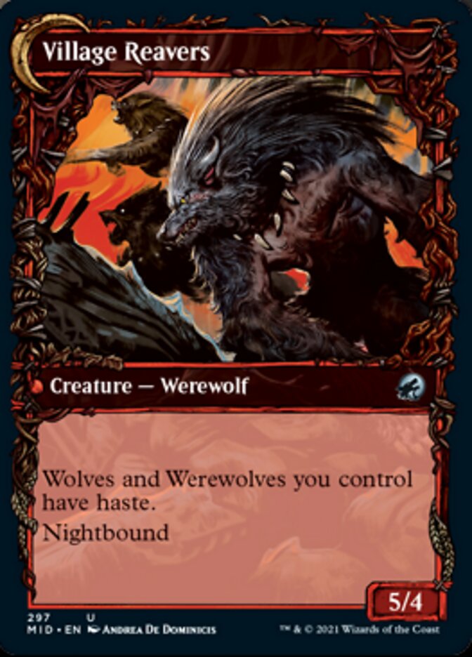 Village Watch // Village Reavers (MID-297) - Innistrad: Midnight Hunt: (Showcase, Double Faced Transform) Foil