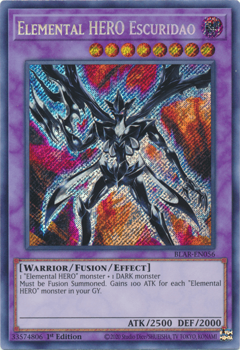 Elemental Hero Escuridao [BLAR-EN056] Secret Rare - Josh's Cards