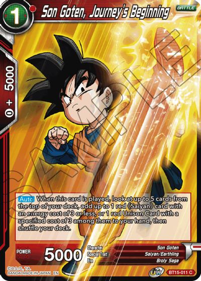 Son Goten, Journey's Beginning (BT15-011) [Saiyan Showdown] Parallel Foil