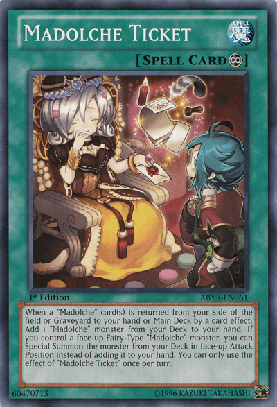 Madolche Ticket [ABYR-EN061] Common - Josh's Cards