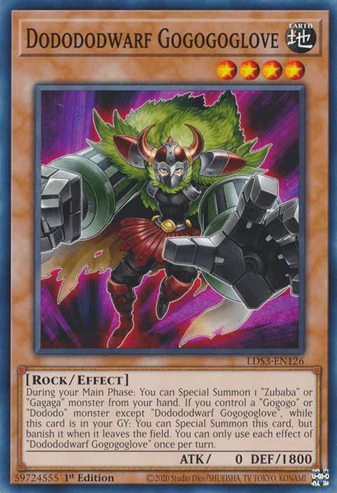 Dodododwarf Gogogoglove [LDS3-EN126] Common - Josh's Cards