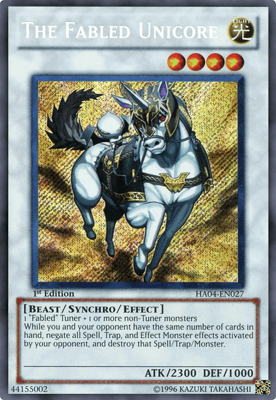 The Fabled Unicore [HA04-EN027] Secret Rare - Josh's Cards