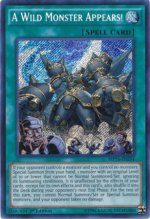 A Wild Monster Appears! [MP15-EN234] Secret Rare - Josh's Cards