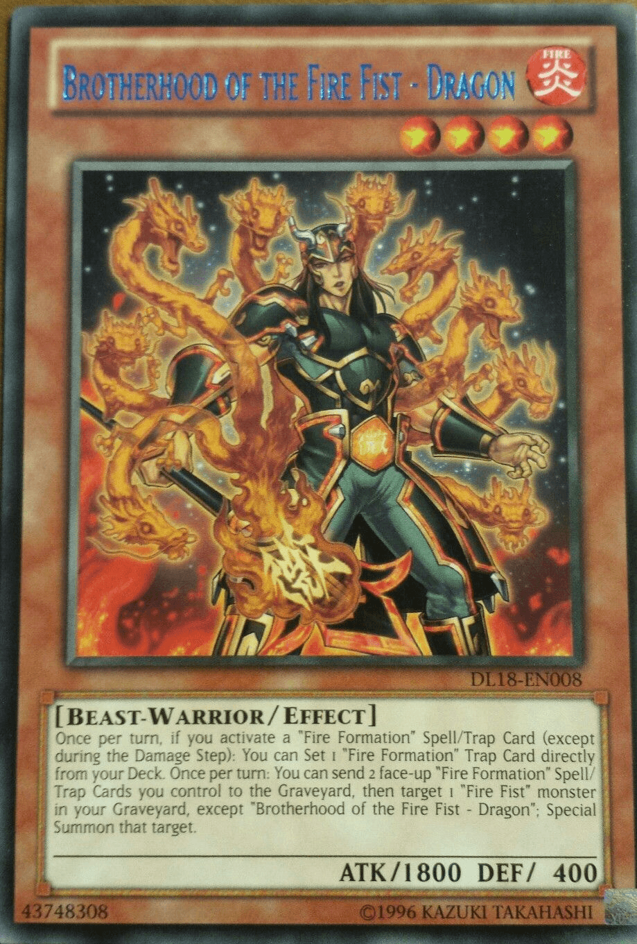Brotherhood of the Fire Fist - Dragon (Blue) [DL18-EN008] Rare - Josh's Cards