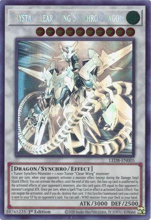 Crystal Clear Wing Synchro Dragon [LED8-EN005] Ghost Rare - Josh's Cards