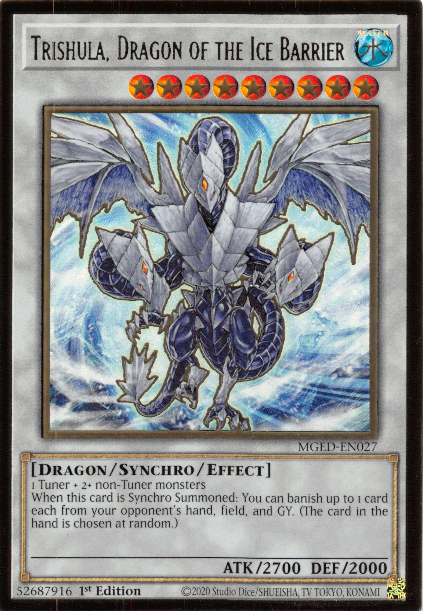 Trishula, Dragon of the Ice Barrier [MGED-EN027] Gold Rare - Josh's Cards