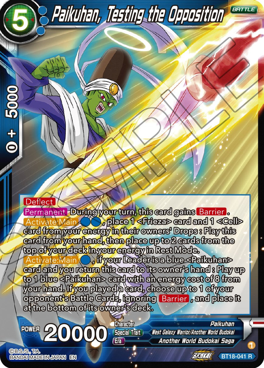 Paikuhan, Testing the Opposition (BT18-041) [Dawn of the Z-Legends] Parallel Foil