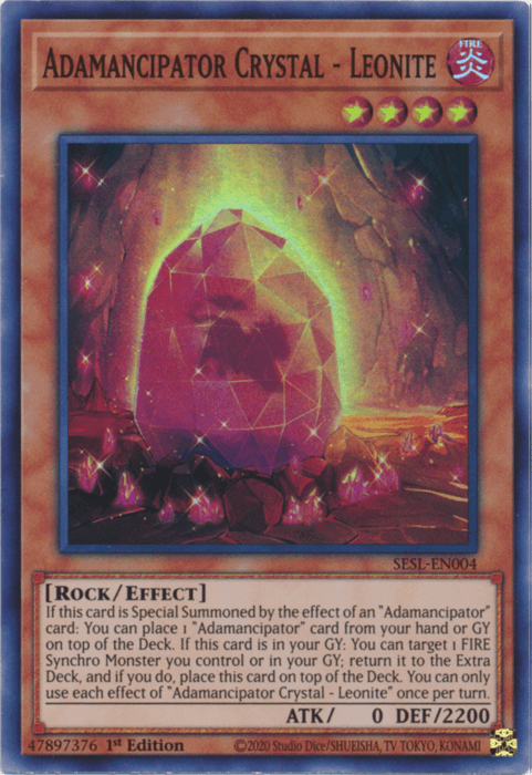 Adamancipator Crystal - Leonite [SESL-EN004] Super Rare - Josh's Cards