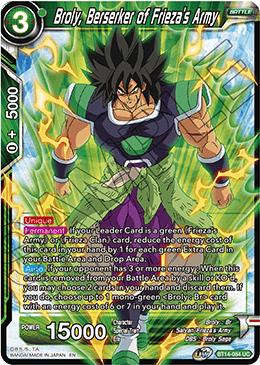 Broly, Berserker of Frieza's Army (BT14-084) [Cross Spirits] Parallel Foil