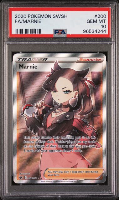 Marnie Sword & Shield Base 200/202 PSA 10