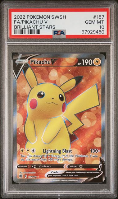 Pikachu V Brilliant Stars 157/172 PSA 10