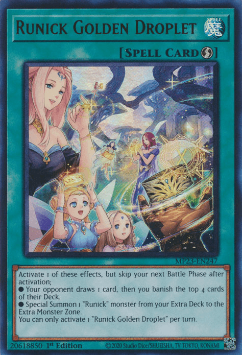Runick Golden Droplet [MP23-EN247] Ultra Rare - Josh's Cards