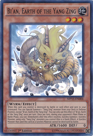 Bi'an, Earth of the Yang Zing [MP15-EN084] Super Rare - Josh's Cards