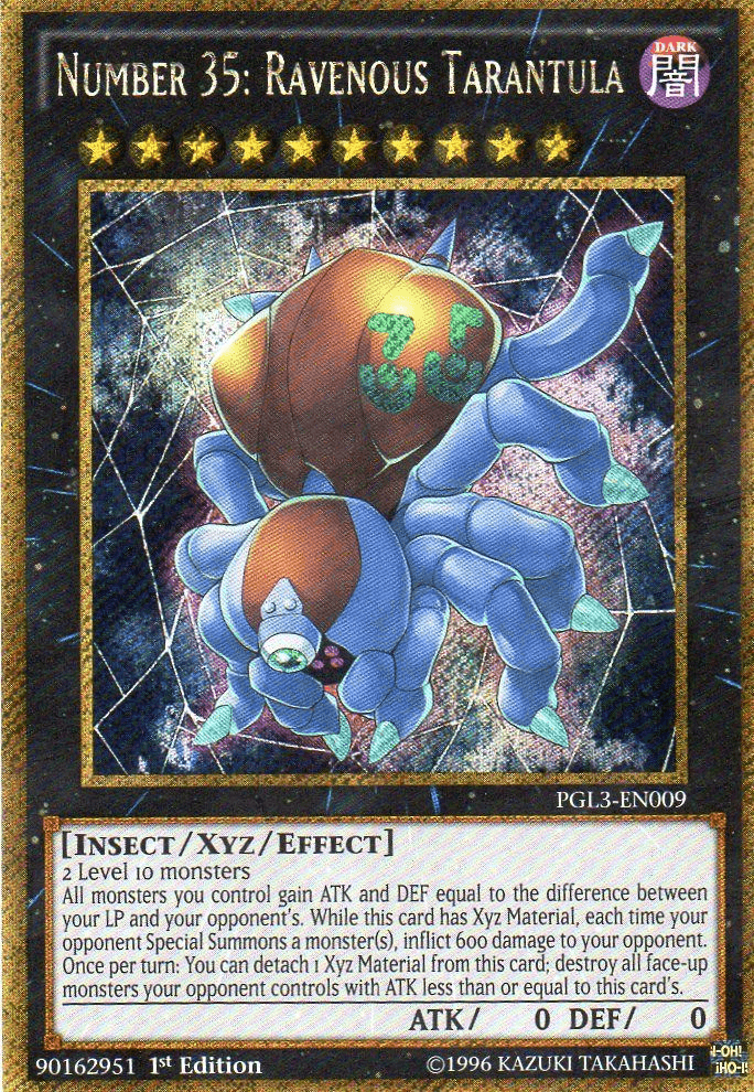 Number 35: Ravenous Tarantula [PGL3-EN009] Gold Secret Rare - Josh's Cards