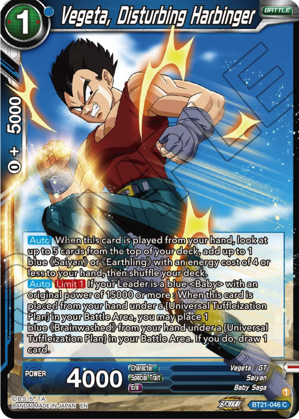 Vegeta, Disturbing Harbinger (BT21-046) [Wild Resurgence] Parallel Foil