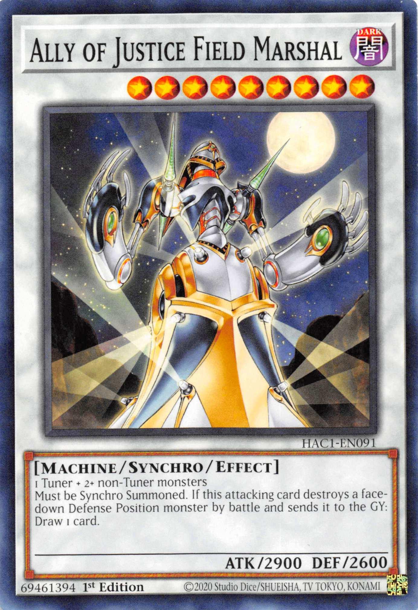 Ally of Justice Field Marshal [HAC1-EN091] Common - Josh's Cards