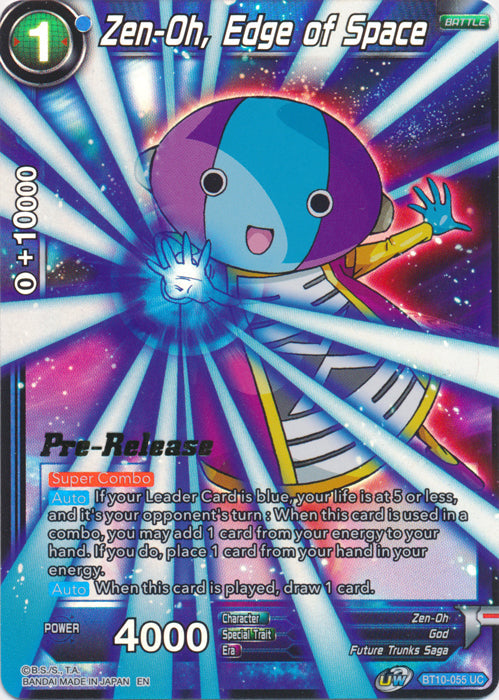Zen-Oh, Edge of Space (BT10-055) [Rise of the Unison Warrior Prerelease Promos] Parallel Foil
