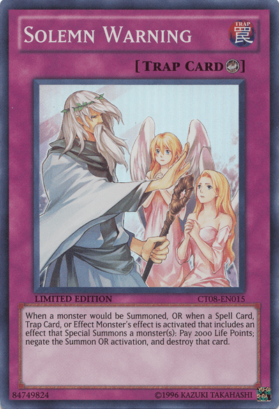 Solemn Warning [CT08-EN015] Super Rare - Josh's Cards