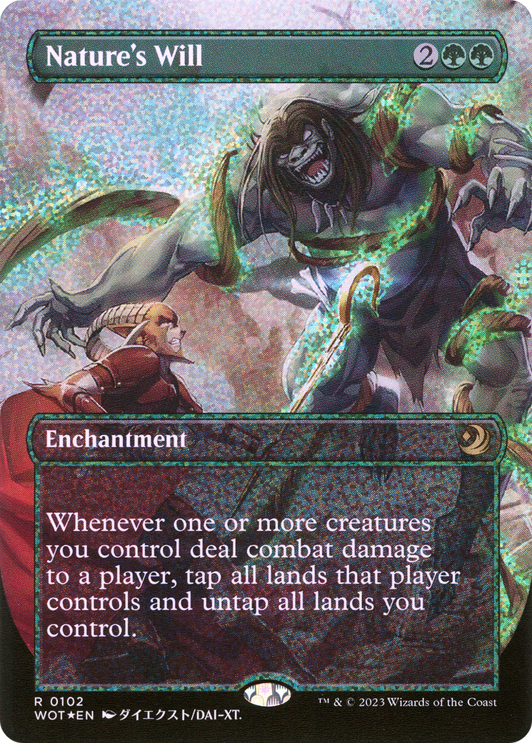 Nature's Will (WOT-102) - Wilds of Eldraine: Enchanting Tales (Borderless) Foil