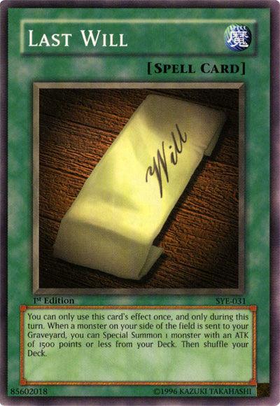 Last Will [SYE-031] Common - Josh's Cards