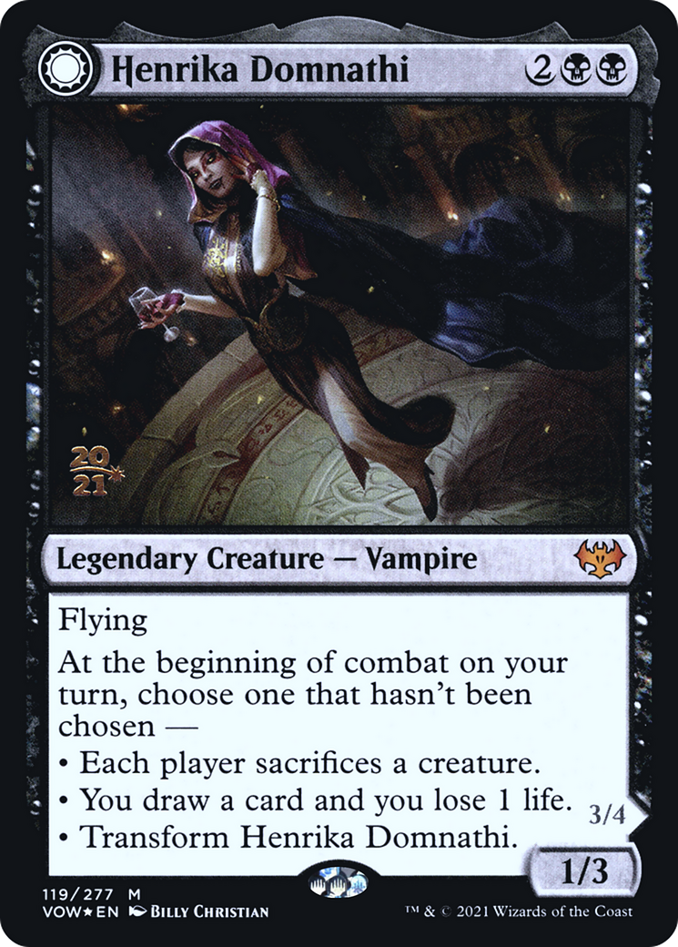 Henrika Domnathi // Henrika, Infernal Seer (PRE-119) - Innistrad: Crimson Vow Promos: (Double Faced Transform) Foil