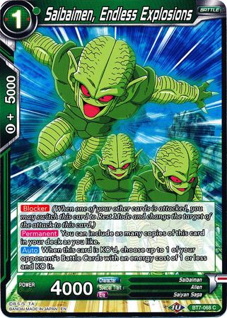 Saibaimen, Endless Explosions (BT7-068) [Assault of the Saiyans] Parallel Foil