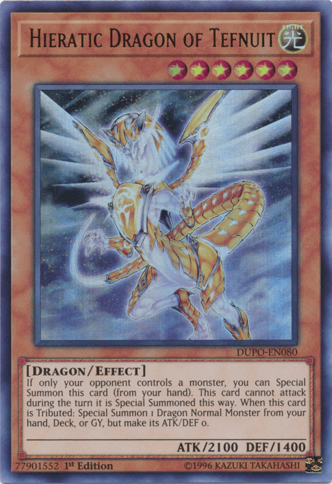 Hieratic Dragon of Tefnuit [DUPO-EN080] Ultra Rare - Josh's Cards