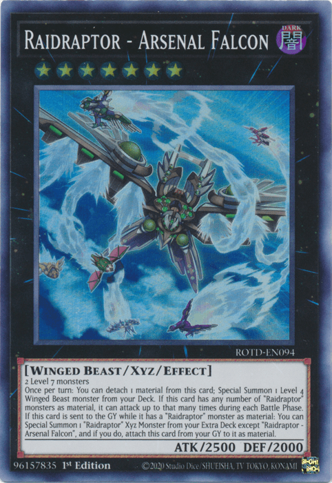 Raidraptor - Arsenal Falcon [ROTD-EN094] Super Rare - Josh's Cards